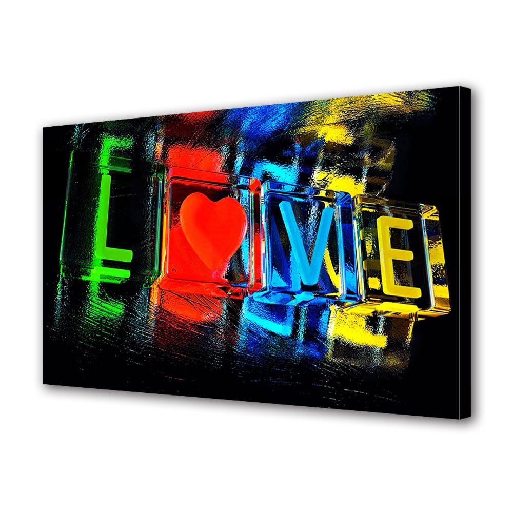 Tablou Canvas Luminos in intuneric VarioView LED, Vday, Culori in iubire, 30 x 45 cm