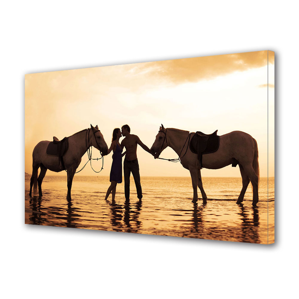 Tablou Canvas Luminos in intuneric VarioView LED, Vday, Calarind iubirea, 40 x 60 cm