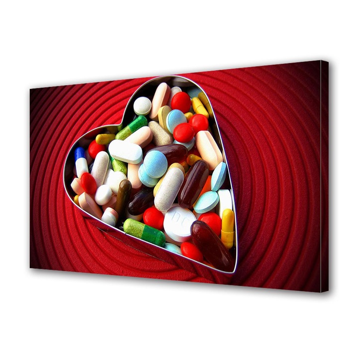 Tablou Canvas Luminos in intuneric VarioView LED, Vday, Pastile de iubire, 70 x 100 cm