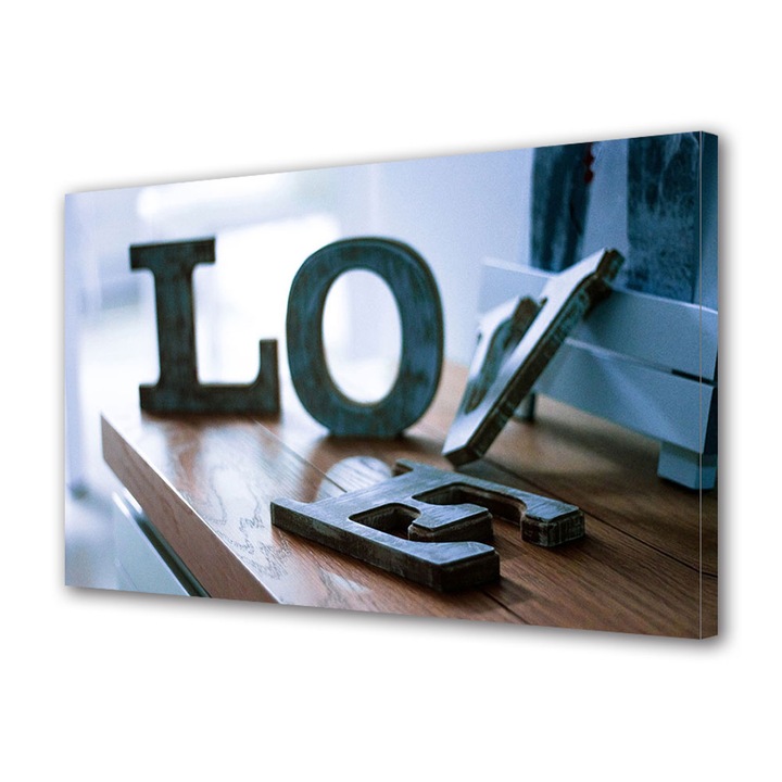 Tablou Canvas Luminos in intuneric VarioView LED, Vday, Dragoste pe masa, 70 x 100 cm