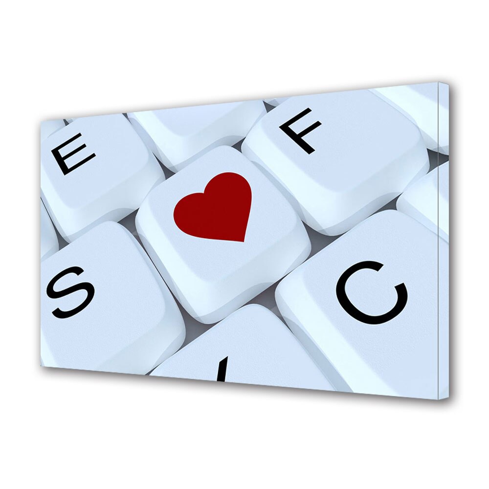 Tablou Canvas Luminos in intuneric VarioView LED, Vday, Tasta iubirii, 40 x 60 cm