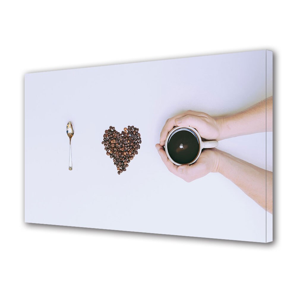 Tablou Canvas Luminos in intuneric VarioView LED, Vday, Cafea pregatita cu dragoste, 30 x 45 cm