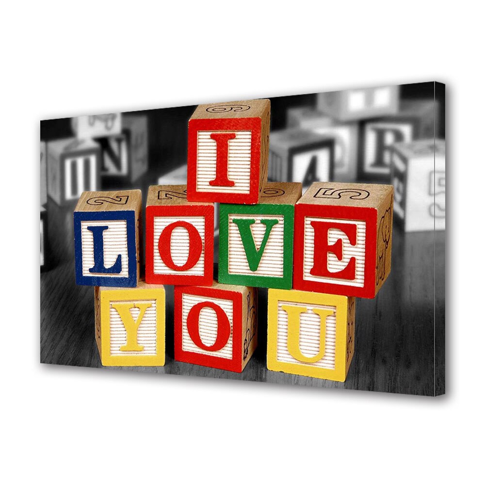 Tablou Canvas Luminos in intuneric VarioView LED, Vday, Cuburi colorate, 30 x 45 cm