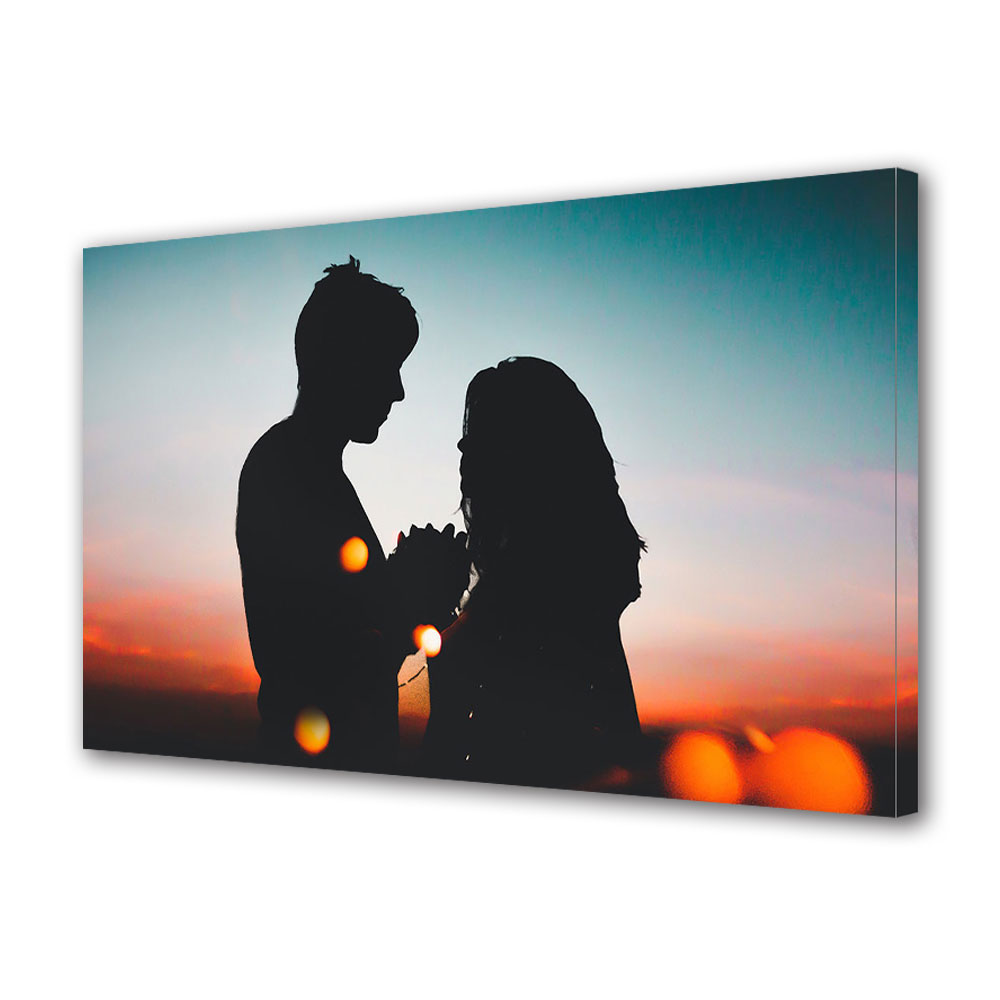 Tablou Canvas Luminos in intuneric VarioView LED, Vday, Siluete de cuplu, 30 x 45 cm