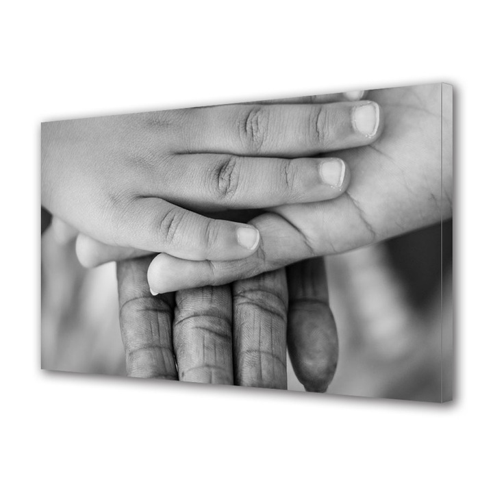 Tablou Canvas Luminos in intuneric VarioView LED, Vday, Mana peste mana, 70 x 100 cm