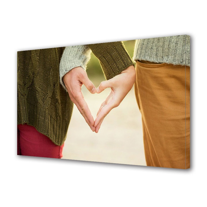 Tablou Canvas Luminos in intuneric VarioView LED, Vday, Conexiune in inimi, 70 x 100 cm