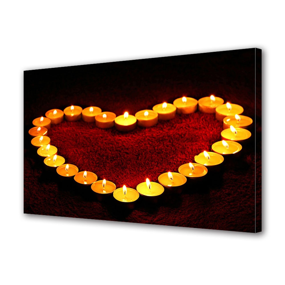 Tablou Canvas Luminos in intuneric VarioView LED, Vday, Seara romantica, 30 x 45 cm