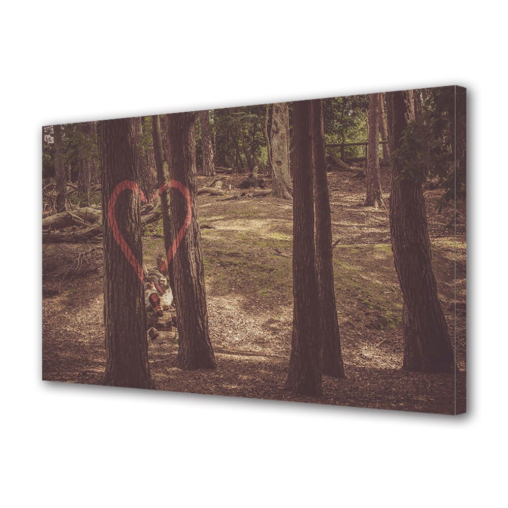 Tablou Canvas Luminos in intuneric VarioView LED, Vday, Inima pe copaci, 40 x 60 cm