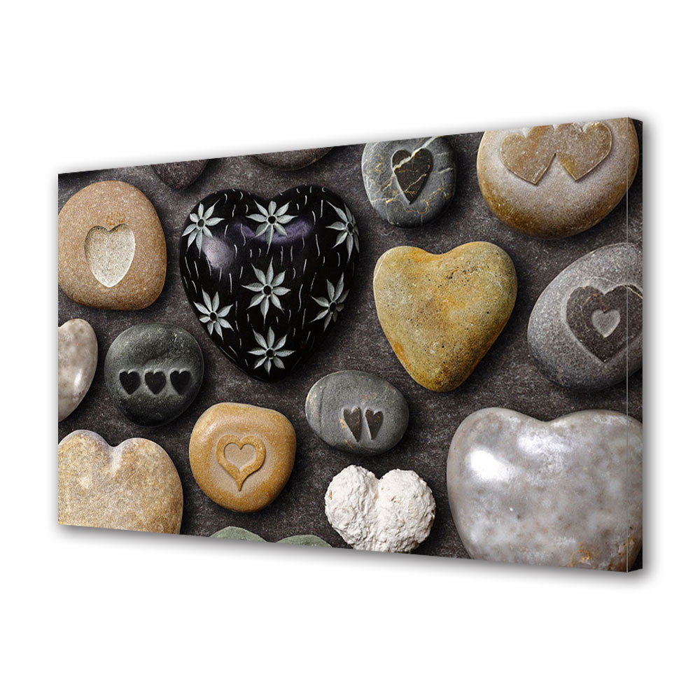 Tablou Canvas Luminos in intuneric VarioView LED, Vday, Inimi de piatra, 30 x 45 cm