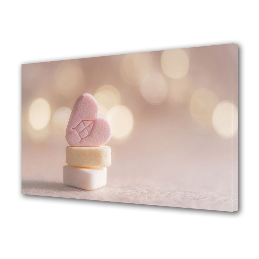 Tablou Canvas Luminos in intuneric VarioView LED, Vday, Trei inimi mici, 40 x 60 cm