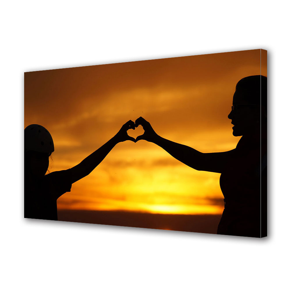 Tablou Canvas Luminos in intuneric VarioView LED, Vday, Inima la apus, 30 x 45 cm