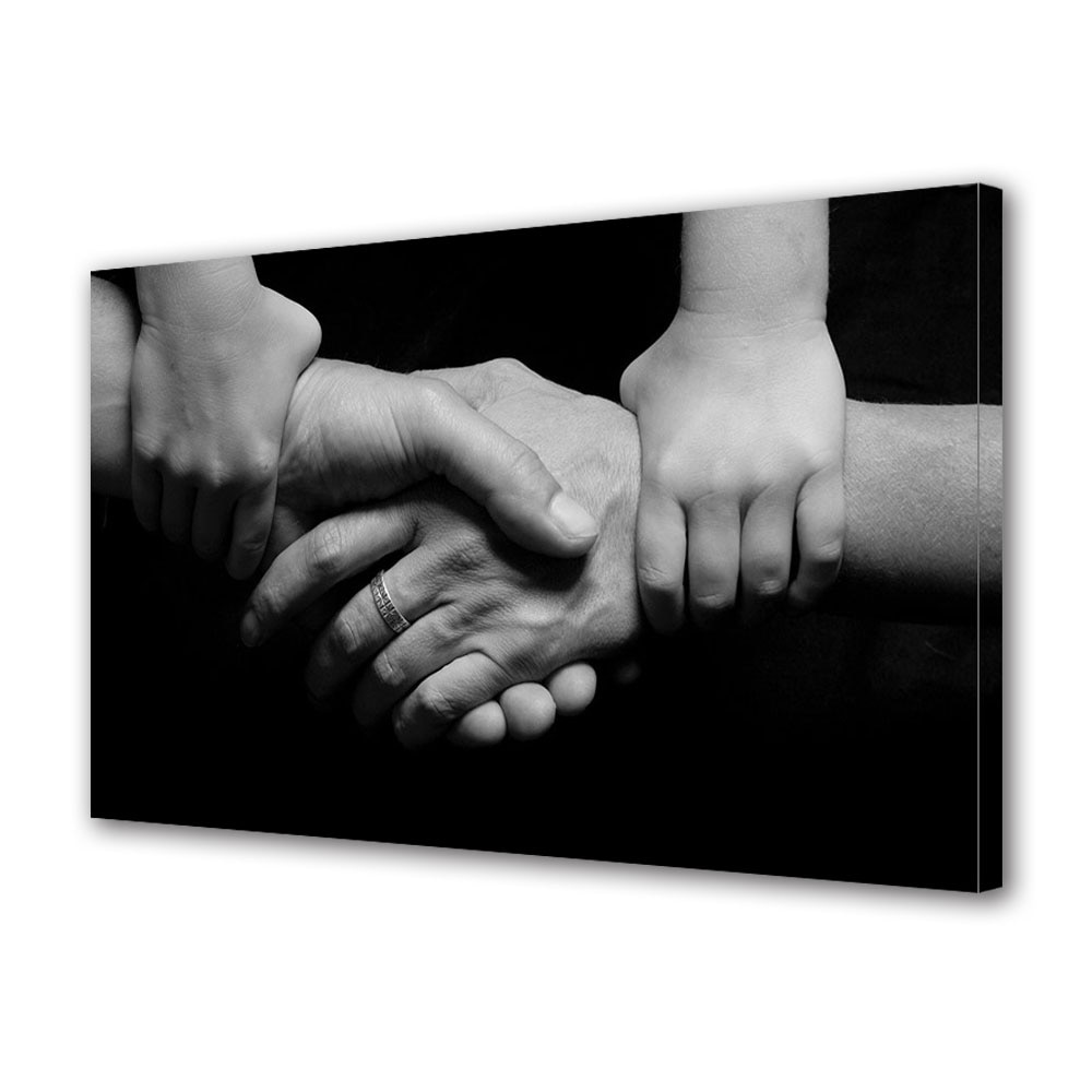Tablou Canvas Luminos in intuneric VarioView LED, Vday, Cu mainile stranse, 30 x 45 cm