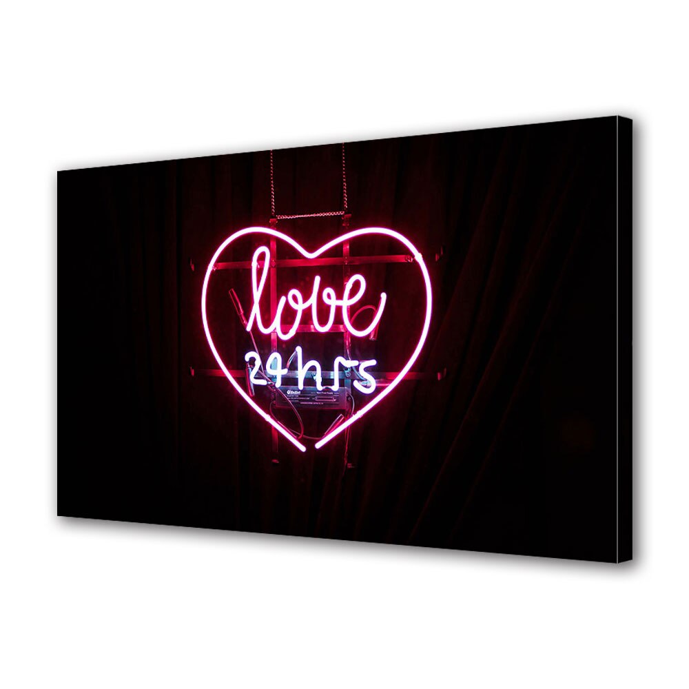 Tablou Canvas Luminos in intuneric VarioView LED, Vday, Inima aprinsa pe scara, 30 x 45 cm