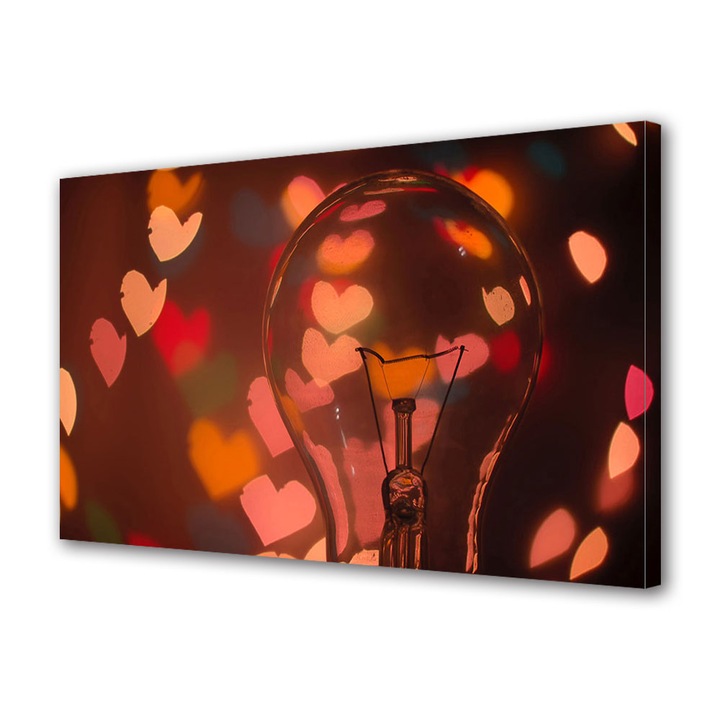 Tablou Canvas Luminos in intuneric VarioView LED, Vday, Idei cu inimi, 70 x 100 cm