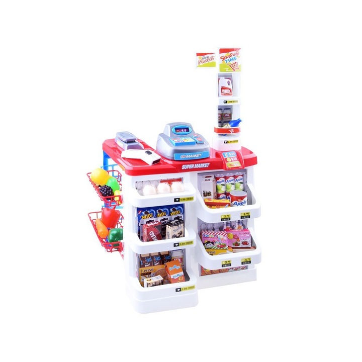 Set casa marcat/magazin 24 piese, Jokomisiada, Plastic, Multicolor