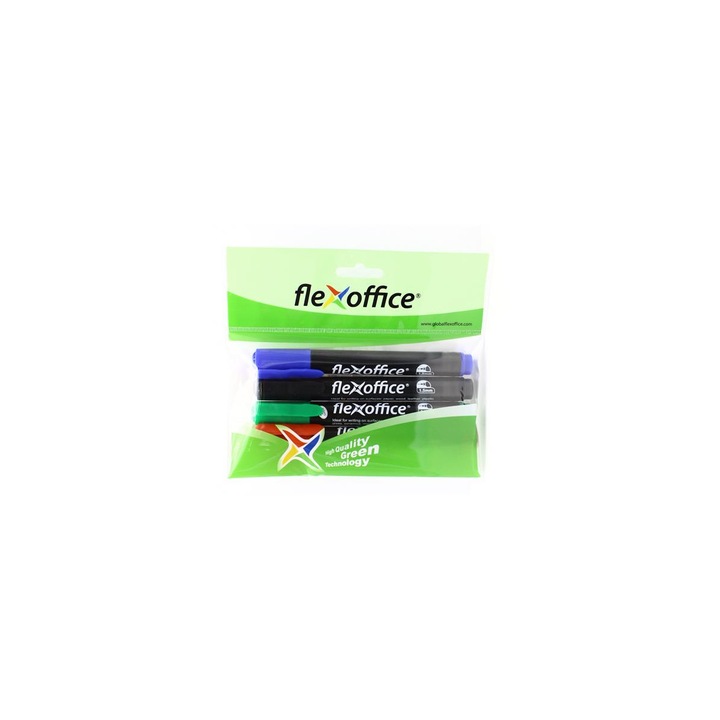 Marker cu alcool, Flexoffice, 1,5 mm, 4 culori