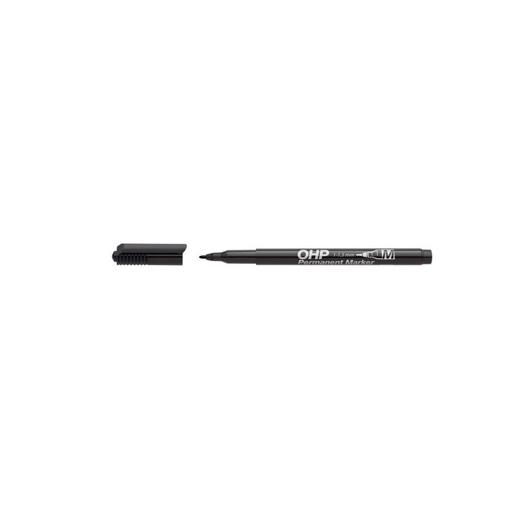 Marker cu alcool, OHP, 1-1.5 mm, M, ICO, Negru