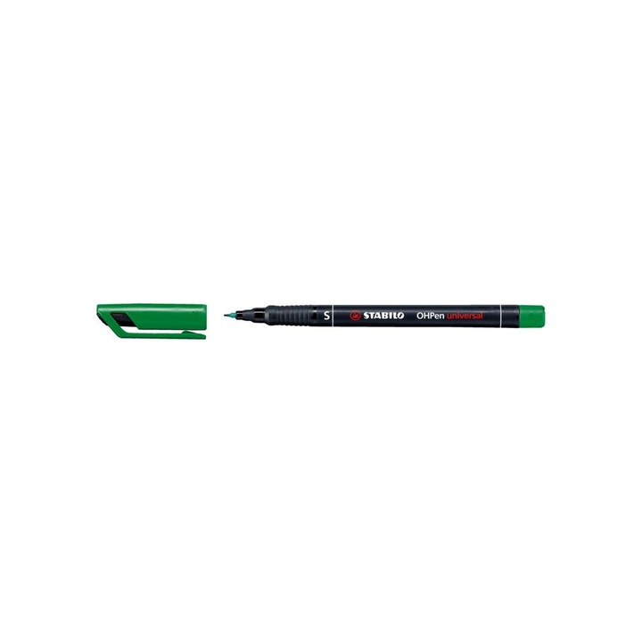 Marker cu alcool, STABILO, 0.4 mm, "OHPen S", Verde