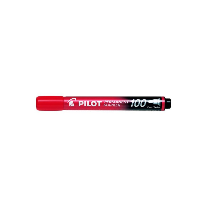 Marker cu alcool, PILOT, 1 mm, conic, "Permanent Marker 100", Rosu