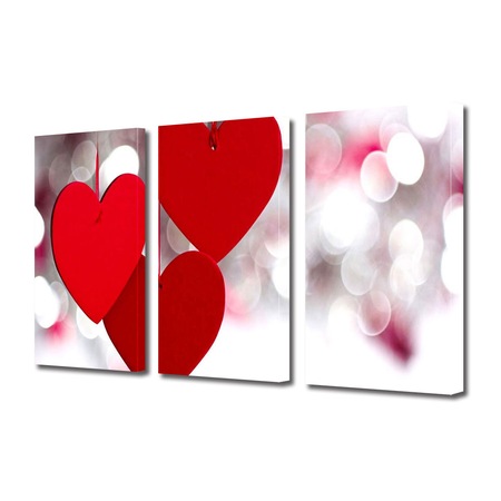 Set Tablouri Multicanvas 3 Piese Colectia Ziua Indragostitilor Dragobete Valentine S Day Trei Inimi Rosii Decoratiuni Moderne Pentru Casa 3 X 50 X 70 Cm Emag Ro