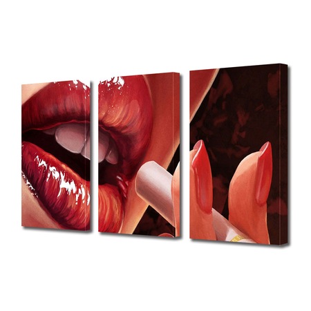 Set Tablouri Multicanvas 3 Piese Colectia Ziua Indragostitilor Dragobete Valentine S Day Buze Pentru Tigara Decoratiuni Moderne Pentru Casa 3 X 70 X 100 Cm Emag Ro