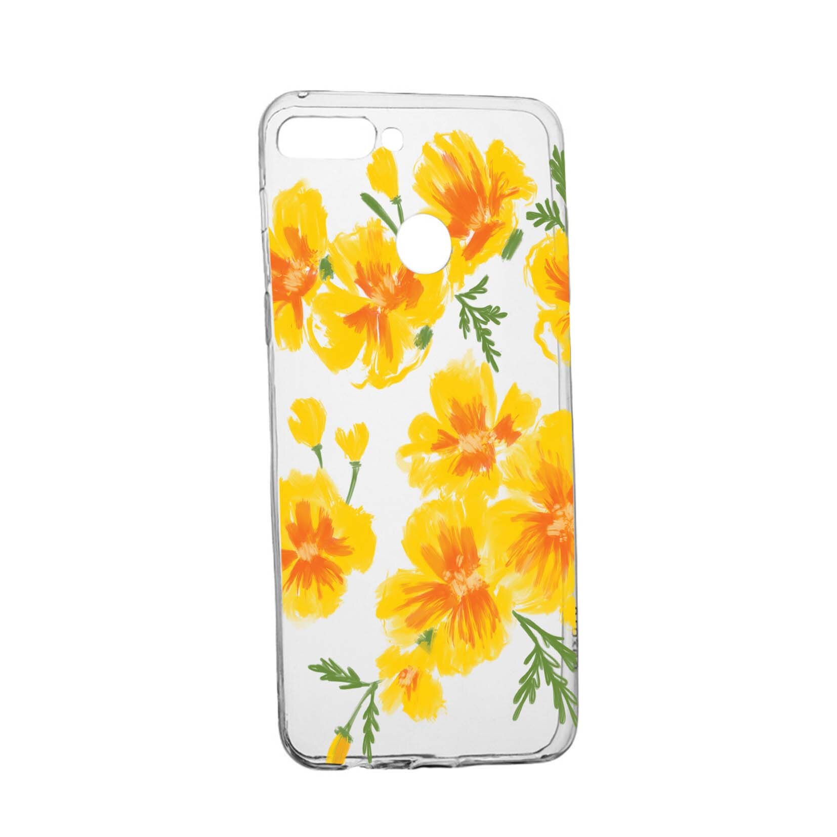 Husa de protectie, Flori, culorile de pastel, pentru Xiaomi Mi8 Lite, rezistenta la uzura, anti-alunecare, din silicon Premium, 502