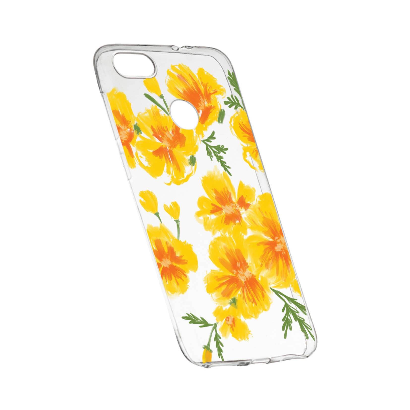 Husa de protectie, Flori, culorile de pastel, pentru Huawei P Smart, rezistenta la uzura, anti-alunecare, din silicon Premium, 502