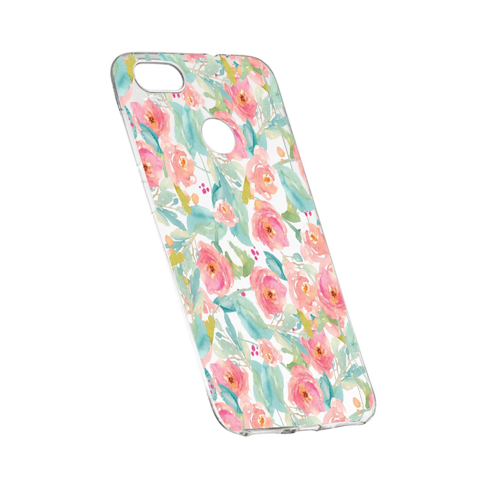 Husa de protectie, Flori, culorile de pastel, pentru HTC Desire 12 Plus, rezistenta la uzura, anti-alunecare, din silicon Premium, 503