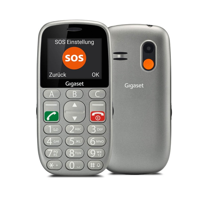 Gigaset GL390 Mobiltelefon, Kártyafüggetlen, Dual SIM, Titán Ezüst