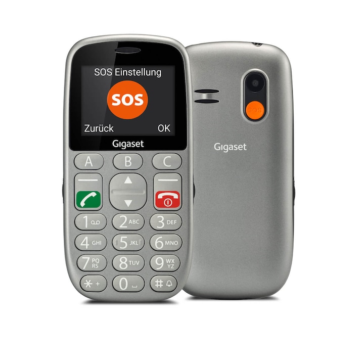 Мобилен телефон, Gigaset, GL390, Dual sim, Сребрист
