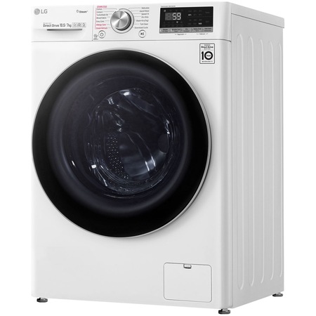 Masina de spalat rufe cu uscator LG F4DV710H1, Spalare 10.5 kg, Uscare 7 kg, 1400 RPM, Clasa A, Motor AI Direct Drive, Turbowash, Steam+, WiFi, Alb