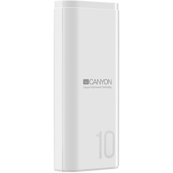 Acumulator extern Canyon, Li-Poly, 5V, Smart IC, 10000 mAh, White Acumulator extern Canyon, Li-Poly, 5V, Smart IC, 10000 mAh, White