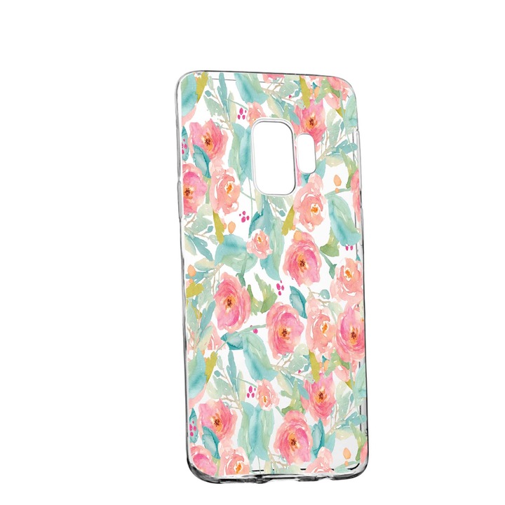 Husa de protectie, Flori, culorile de pastel, pentru Samsung Galaxy J4 2018, rezistenta la uzura, anti-alunecare, din silicon Premium, 503