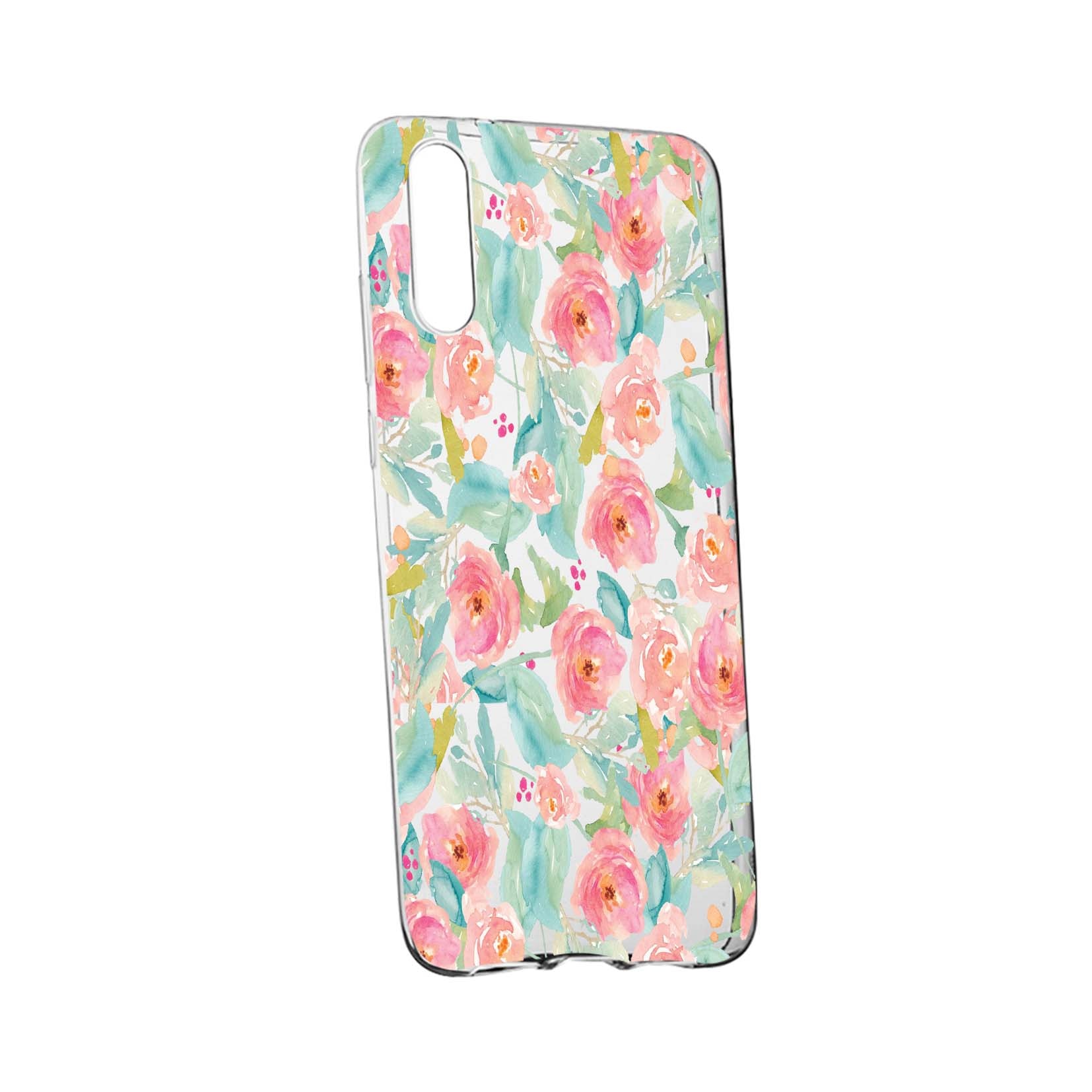 Husa de protectie, Flori, culorile de pastel, pentru Samsung Galaxy A70 / Galaxy A70S, rezistenta la uzura, anti-alunecare, din silicon Premium, 503