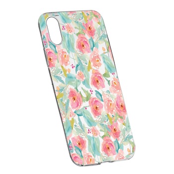 Husa de protectie, Flori, culorile de pastel, pentru Apple iPhone X / XS, rezistenta la uzura, anti-alunecare, din silicon Premium, 503 Husa de protectie, Flori, culorile de pastel, pentru Apple iPhone X / XS, rezistenta la uzura, anti-alunecare, din silicon Premium, 503