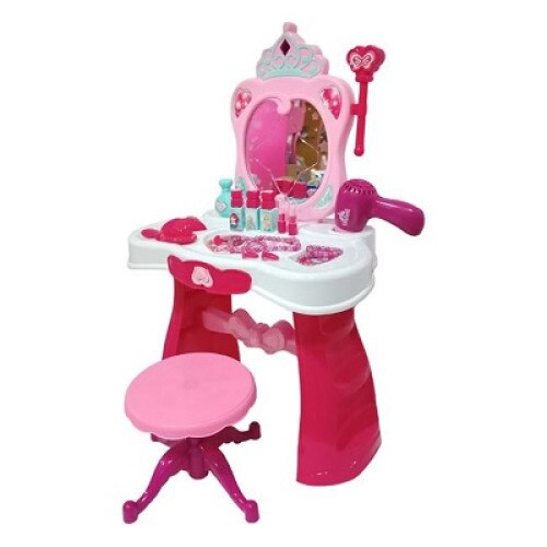 Masuta de toaleta pentru fetite, cu oglinda si bagheta magica