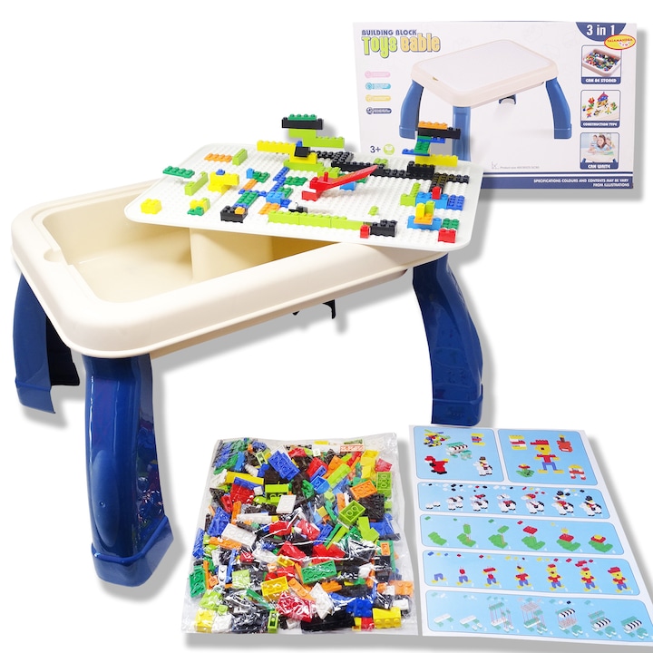 Set Masuta de construit si de Scris cu Piese multicolore, Incluse