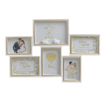 Colaj foto Love Story din rasina si lemn 6 sectiuni 50 x 34 cm Colaj foto Love Story din rasina si lemn 6 sectiuni 50 x 34 cm