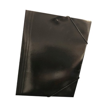 Mapa carton plastifiat cu elastic standard negru Mapa carton plastifiat cu elastic standard negru