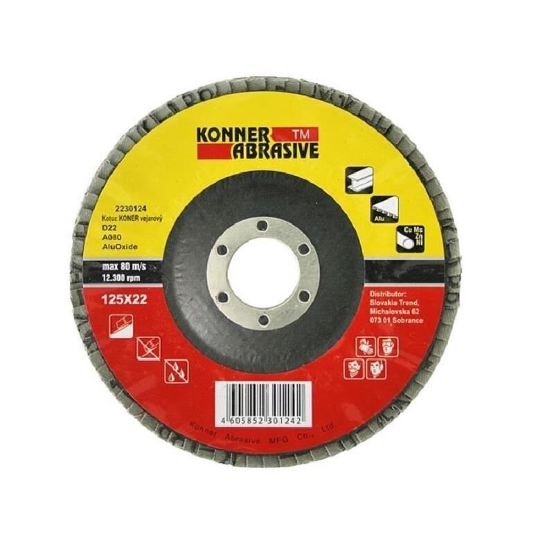 Disc lamelar frontal otel inox, Konner 115 x 22 mm, P100