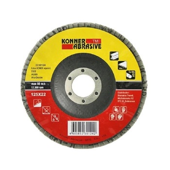 Disc lamelar frontal otel inox, Konner 115 x 22 mm, P120 Disc lamelar frontal otel inox, Konner 115 x 22 mm, P120