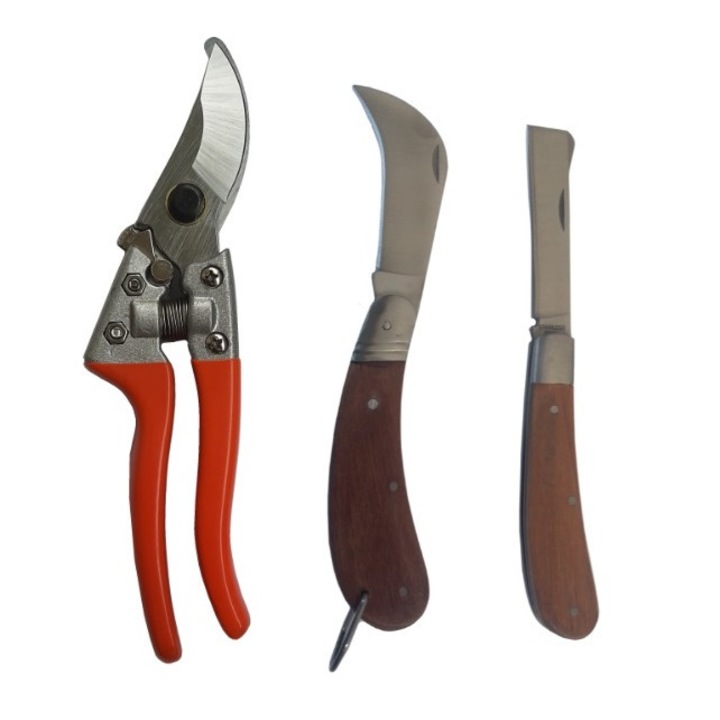 Set unelte gradina NORDIC GER3 format din Foarfeca vie si Cutite pentru altoit