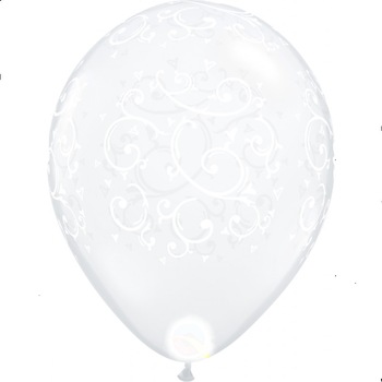 SET 10 Baloane Latex 11''/28 cm - Filigree & Hearts-A-Round, Qualatex 22396 SET 10 Baloane Latex 11''/28 cm - Filigree & Hearts-A-Round, Qualatex 22396