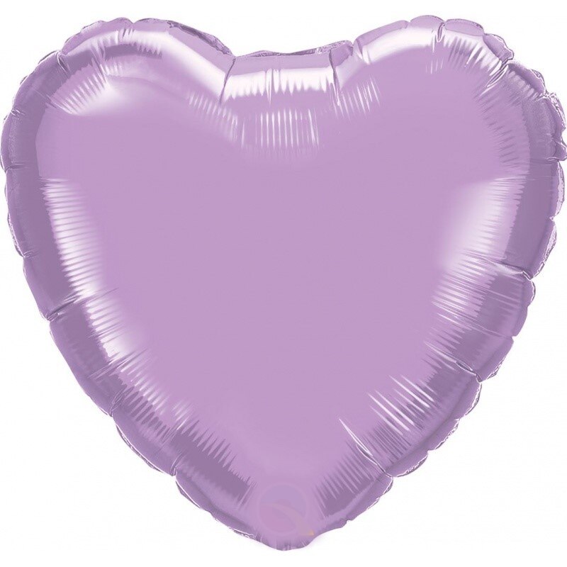 Balon folie Pearl Lavender in forma de inima - 45 cm, Qualatex 99348