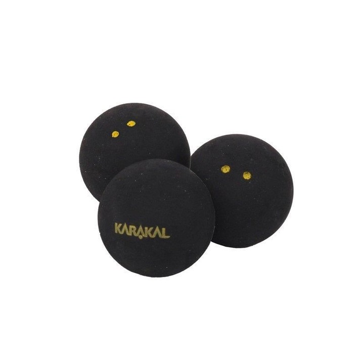 3 db squash labda készlet KARAKAL duplapont sárga, verseny