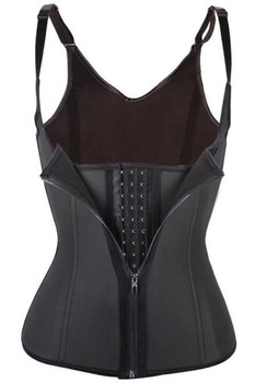 Lenjerie modelatoare Original, waist trainer, fitness pentru slabit, fermoar, inchidere pe 3 randuri, negru, Masura 2XL Lenjerie modelatoare Original, waist trainer, fitness pentru slabit, fermoar, inchidere pe 3 randuri, negru, Masura 2XL