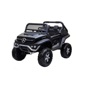 Masinuta electrica pentru copii Mercedes Unimog, Negru, tractiune 4x4, baterie 12V / 14Ah, roti EVA, doua locuri, Telecomanda 2.4 GHz, 4 X MOTOARE, USB, card SD, Radio Masinuta electrica pentru copii Mercedes Unimog, Negru, tractiune 4x4, baterie 12V / 14Ah, roti EVA, doua locuri, Telecomanda 2.4 GHz, 4 X MOTOARE, USB, card SD, Radio
