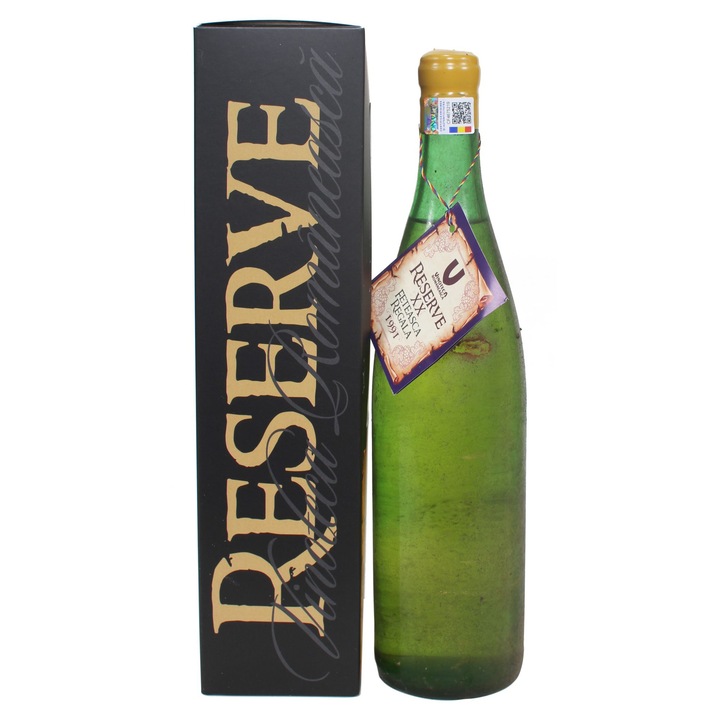 Vin alb Feteasca Regala, Podgoria Iasi, Vinia, 1991, sec, 0.75 l