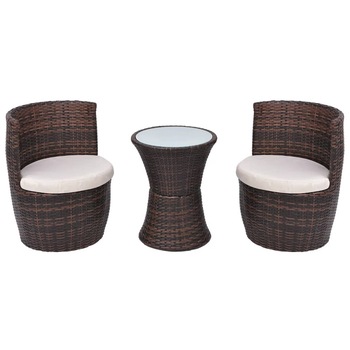 Set mobilier de gradina 3 piese, vidaXL, Maro, Ratan, 49,5 x 52 x 69 cm Set mobilier de gradina 3 piese, vidaXL, Maro, Ratan, 49,5 x 52 x 69 cm