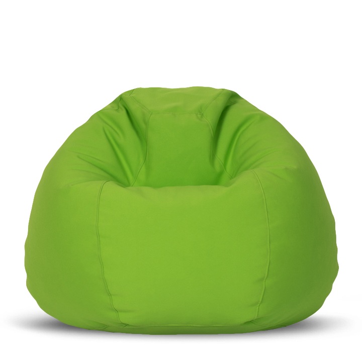 Topcho babzsákfotel Apple bevont szövetből, zöld, kivehető tasak töltött polisztirol gyöngyökkel